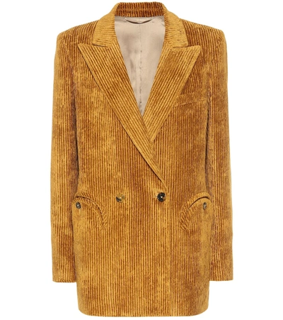 Blazé Milano Chance Remark Everyday Double-breasted Corduroy Blazer In Yellow