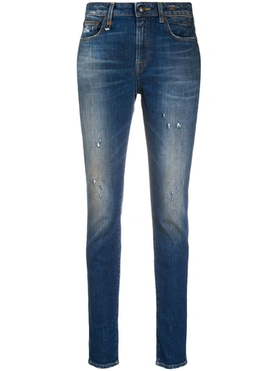 R13 Alison Distressed High-rise Skinny Jeans In Blue