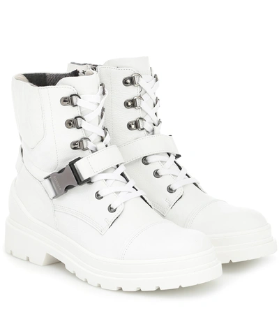 Bogner St Moritz Leather Ankle Boots In White