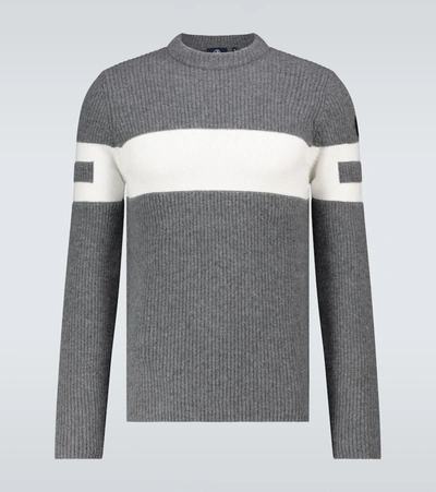 Fusalp Celestin Striped Crewneck Sweater In Grey