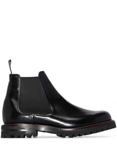 Church's Cornwood Lugged-sole Leather Chelsea Boots In Black