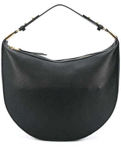 Coccinelle Rounded Leather Shoulder Bag In Black
