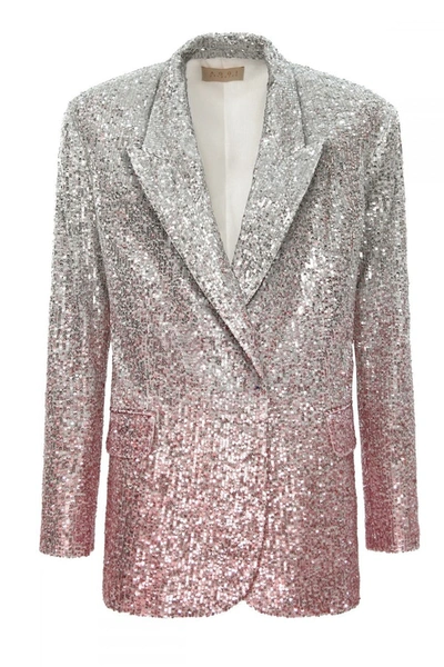 Aggi By Halewski Gioia Silver Peony Sequin Blazer