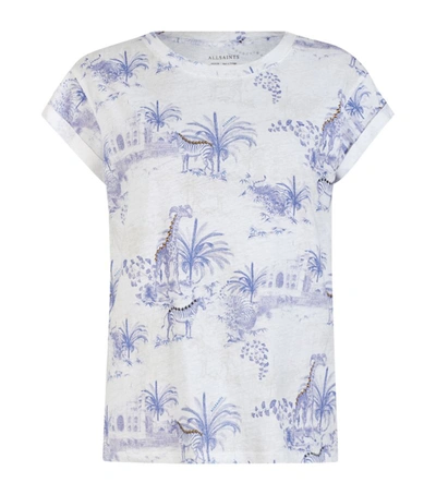 Allsaints Anna Tajpur Printed Tee In Surf Blue