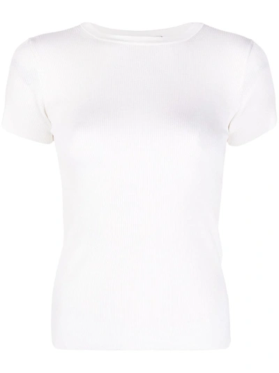 Polo Ralph Lauren Ribbed Cashmere T-shirt In Neutrals
