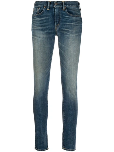 Ralph Lauren Stonewashed Mid-rise Skinny Jeans In Blue