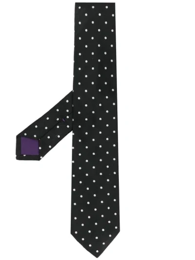 Polo Ralph Lauren Dot Print Neck Tie In Black