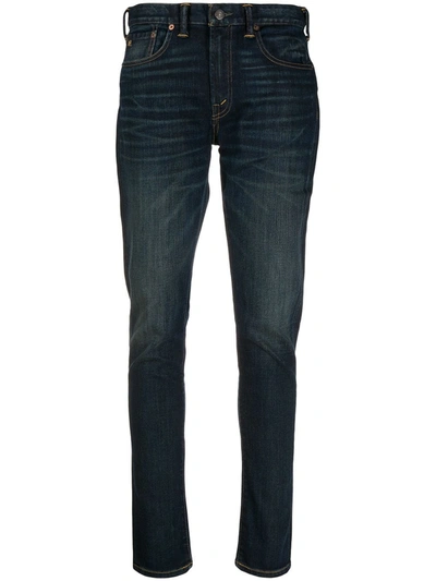 Ralph Lauren Stonewashed Mid-rise Skinny Jeans In Blue