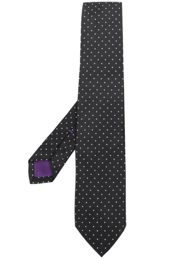 Ralph Lauren Polka Dot Silk Tie In Black