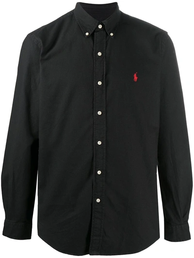 Polo Ralph Lauren Plain Long-sleeved Shirt In Black