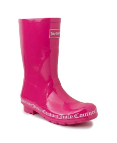 Juicy Couture Totally Womens Rubber Waterproof Rain Boots In Pink