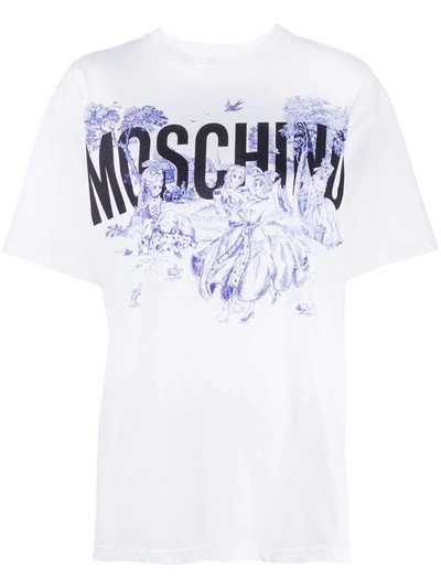 Moschino Women's T-shirt Short Sleeve Crew Neck Round In White
