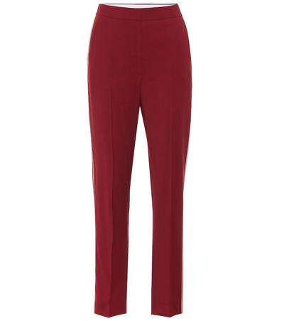 Roksanda High Waisted Side-stripe Silk Trousers In Red