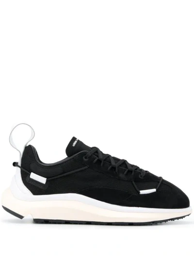 Y-3 Shiku Run Mesh And Suede Trainers In Black
