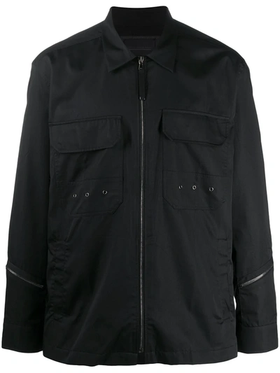 Diesel Black Gold S-kult Zipped Technical Shirt In Black