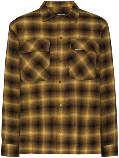 Represent Checked Flannel Shirt In Yellow