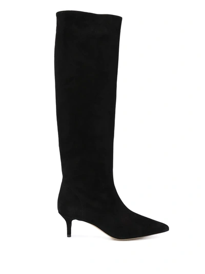 Semicouture Pointed Knee-length Boots In Black