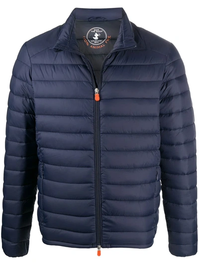 Save The Duck Gigay Logo Patch Padded Jacket In Blue