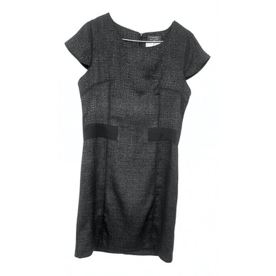 Pre-owned Chanel Wool Mid-length Dress In Black