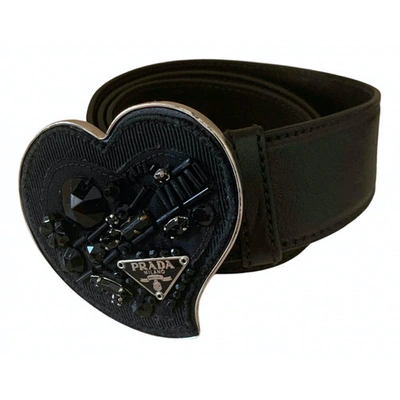 Pre-owned Prada Black Leather Belt
