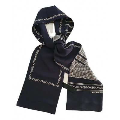 Pre-owned Carven Silk Scarf In Blue