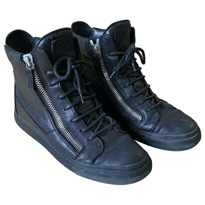 Pre-owned Giuseppe Zanotti Leather Trainers In Black