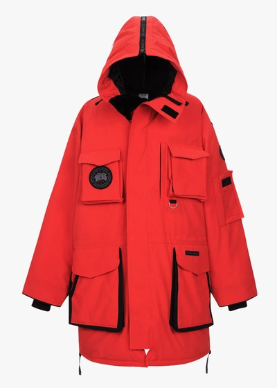 Vetements + Canada Goose Oversized Hooded Fleece-trimmed Shell Down Parka  In Red | ModeSens