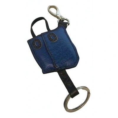 Pre-owned Hogan Leather Key Ring In Blue