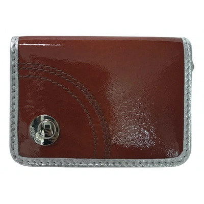 Pre-owned Hogan Patent Leather Card Wallet In Red