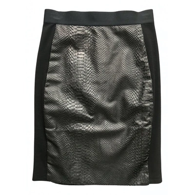 Pre-owned Mason By Michelle Mason Leather Mini Skirt In Black
