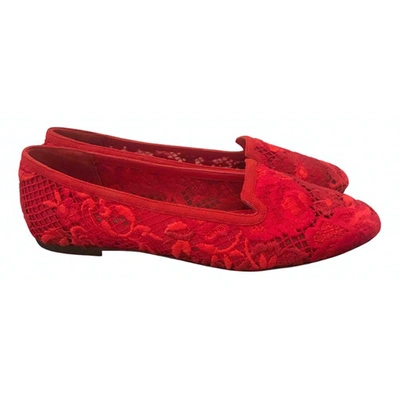 Pre-owned Dolce & Gabbana Cloth Flats In Red