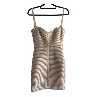 Pre-owned Bcbg Max Azria Mid-length Dress In Beige