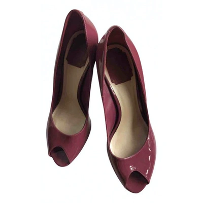 Pre-owned Dior Patent Leather Heels In Burgundy