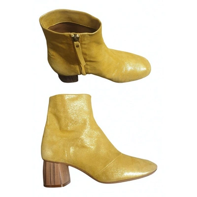 Pre-owned Forte Forte Gold Leather Ankle Boots