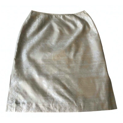 Pre-owned Valentino Silk Mid-length Skirt In Metallic