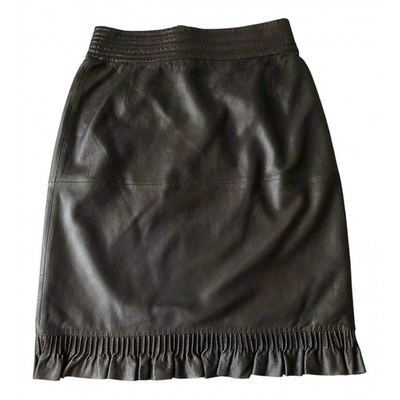 Pre-owned Valentino Leather Mid-length Skirt In Brown
