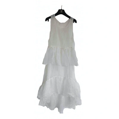 Pre-owned P.a.r.o.s.h Mid-length Dress In White