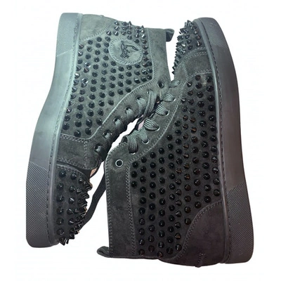 Pre-owned Christian Louboutin Louis High Trainers In Black