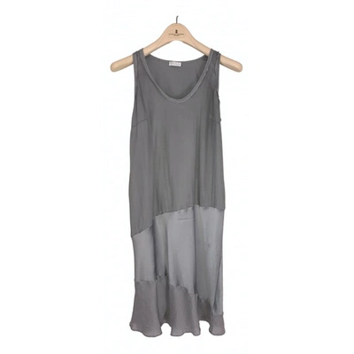 Pre-owned Brunello Cucinelli Silk Mid-length Dress In Grey