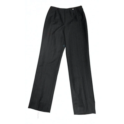 Pre-owned Chanel Wool Straight Pants In Brown