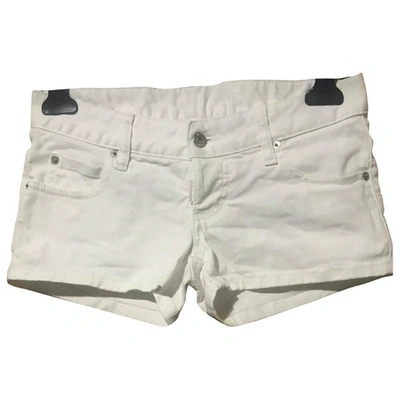Pre-owned Dsquared2 White Cotton - Elasthane Shorts