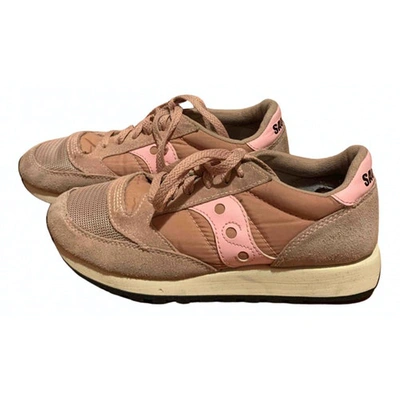Pre-owned Saucony Pink Leather Trainers