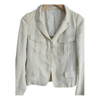 Pre-owned Dries Van Noten Linen Jacket In Ecru