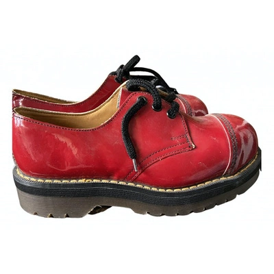 Pre-owned Dr. Martens' Patent Leather Lace Ups In Red