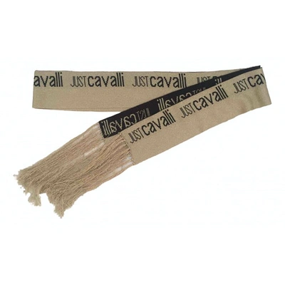 Pre-owned Just Cavalli Wool Scarf In Gold
