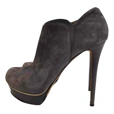 Pre-owned Le Silla Grey Leather Ankle Boots