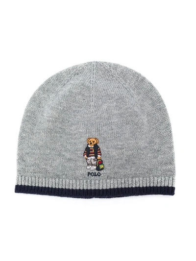 Ralph Lauren Babies' Logo-embroidered Knitted Hat In Grey