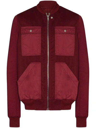 Rick Owens Drkshdw Red Cargo Flight Bomber Jacket