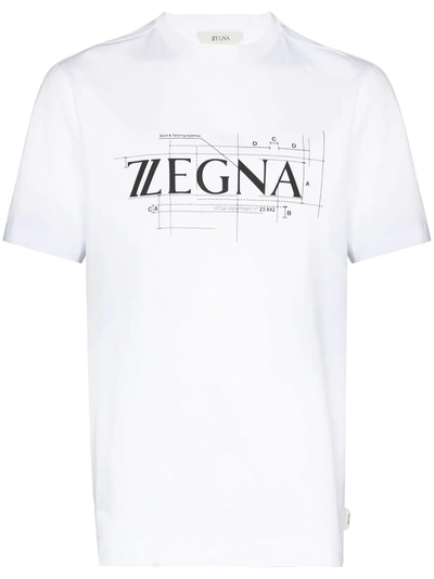 Z Zegna Logo-print Short-sleeve T-shirt In White