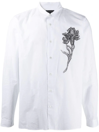 Ann Demeulemeester Chest Flower Shirt In White